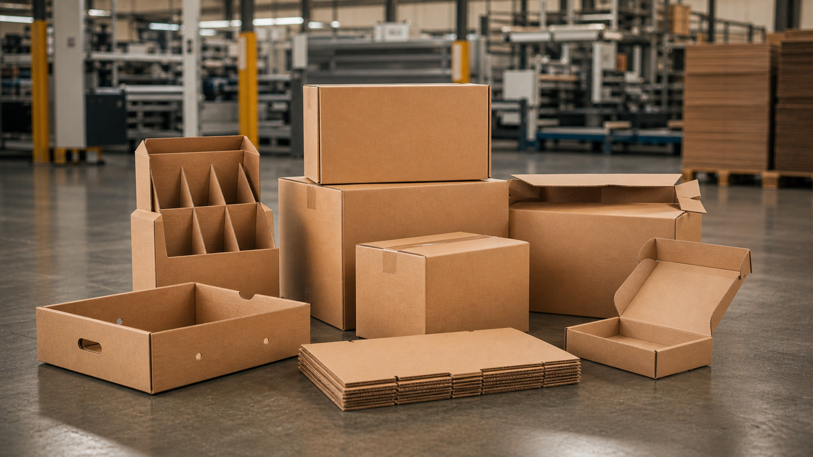 Assortment of corrugated carton packaging solutions